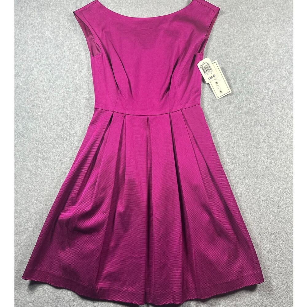 Shoshanna Fit Flare Cocktail Dress Womens Size 0 Magenta Pink Pleated Sleeveless